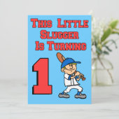 Deze kleine sloeber wordt 1 honkbalthema kaart (Staand voorkant)