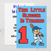 Deze kleine sloeber wordt 1 honkbalthema kaart (Voorkant / Achterkant)