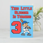 Deze kleine slokdarm draait om 3 honkbalthema kaart (Staand voorkant)