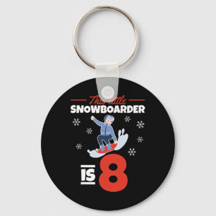 Deze kleine snowboarder is 8 I 8e verjaardag Snowb Sleutelhanger