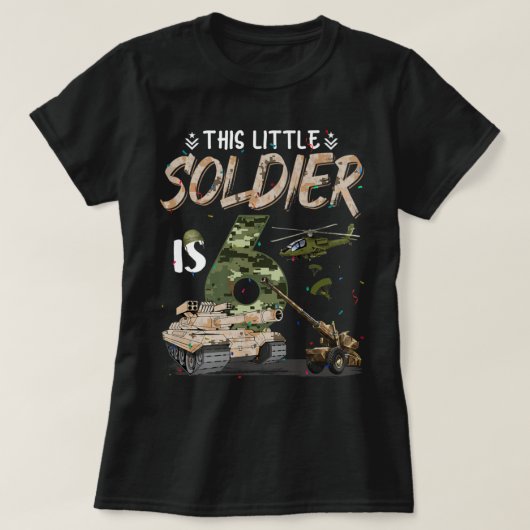 Deze kleine soldaat is 6 militaire dag 6e klap t-shirt (Design voorkant)
