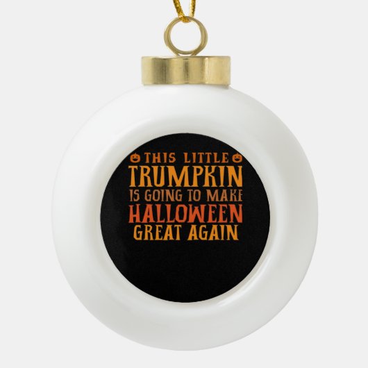 Deze kleine Trumpkin gaat Halloween Gr maken Keramische Bal Ornament (Voorkant)