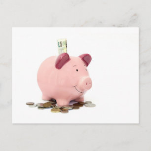 deze kleine varkensvlek ging naar de bank briefkaart