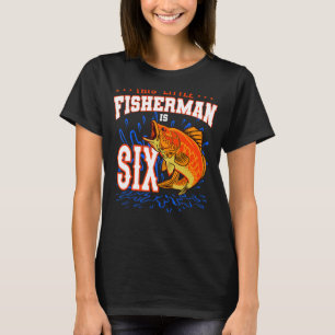 Deze kleine visser is zes verjaardag t-shirt