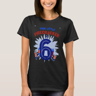 Deze kleine voetzoeker is zes meisje jongen 6e geb t-shirt