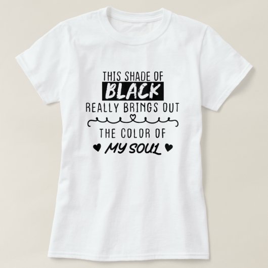 Deze kleur van zwart brengt de kleur van t-shirt (Design voorkant)