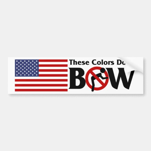 Deze kleuren buigen niet bumpersticker (Voorkant)