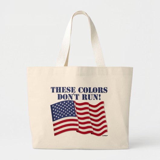 DEZE KLEUREN LOPEN NIET! GROTE TOTE BAG (Voorkant)