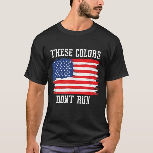 Deze kleuren lopen niet onder Amerikaanse vlag T-shirt (Voorkant)