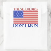 Deze kleuren lopen niet rechthoekige sticker (Tas)