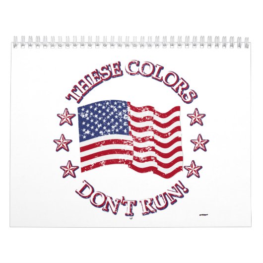 Deze kleuren rennen niet! Amerikaanse vlag & sterr Kalender (Hoes)