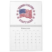 Deze kleuren rennen niet! Amerikaanse vlag & sterr Kalender (Feb 2026)