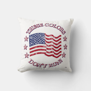 Deze kleuren rennen niet! Amerikaanse vlag & sterr Kussen