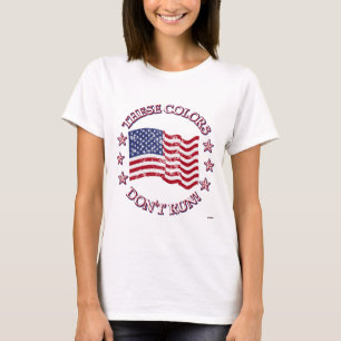 Deze kleuren rennen niet! Amerikaanse vlag & sterr T-shirt