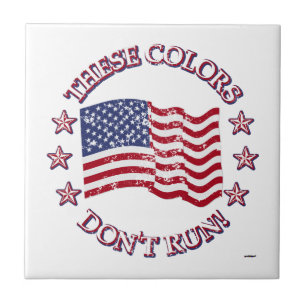 Deze kleuren rennen niet! Amerikaanse vlag & sterr Tegeltje