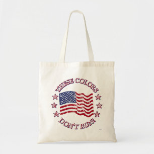 Deze kleuren rennen niet! Amerikaanse vlag & sterr Tote Bag