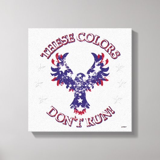 Deze kleuren rennen niet! Eagle Stars & Stripes Canvas Afdruk (Voorkant)