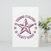 Deze kleuren rennen niet! ster briefpapier (Staand voorkant)