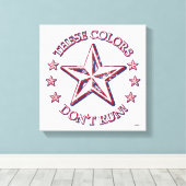 Deze kleuren rennen niet! ster canvas afdruk (Insitu (Houten vloer))