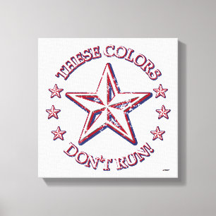 Deze kleuren rennen niet! ster canvas afdruk