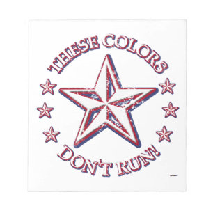 Deze kleuren rennen niet! ster notitieblok