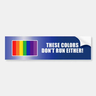 Deze kleuren rennen ook niet! bumpersticker