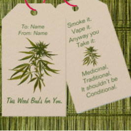 Deze Knop van Onkruid voor u Cadeaulabel