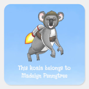 Deze koala is van vierkante sticker