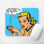 Deze koffie zal me wakker houden - blauw muismat (Met muis)