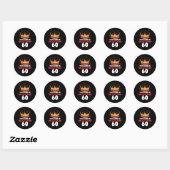 Deze koning is 60 jaar oud ronde sticker (Vel)