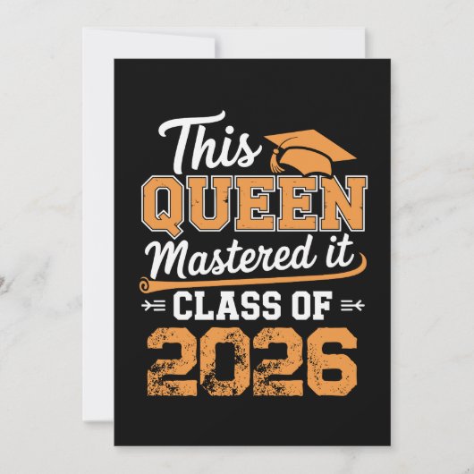 Deze Koningin Beheerst Het Klas Van 2026 Afstudere Kaart (Voorkant)