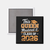 Deze Koningin Beheerst Het Klas Van 2026 Afstudere Magneet (Voorkant / Achterkant)