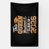Deze Koningin Beheerst Het Klas Van 2026 Afstudere Spandoek (Verticaal)