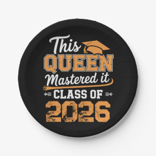 Deze koningin beheerste het klas van 2026 afstuder papieren bordje