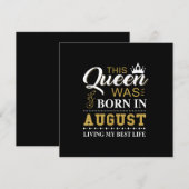Deze koningin is geboren in augustus Verjaardagsca Kaart (Voorkant / Achterkant)