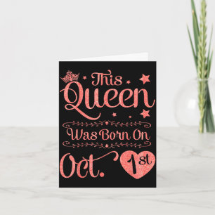 Deze koningin is geboren op 1 oktober gefeliciteer kaart