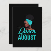 Deze koningin is in augustus jarig Verjaardag voor Kaart (Voorkant / Achterkant)