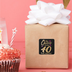 deze koningin laat 40 er fantastisch uitzien vierkante sticker