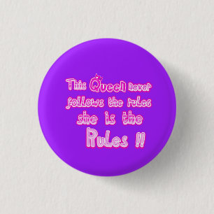 Deze koningin volgt nooit de paarse regelknop ronde button 3,2 cm