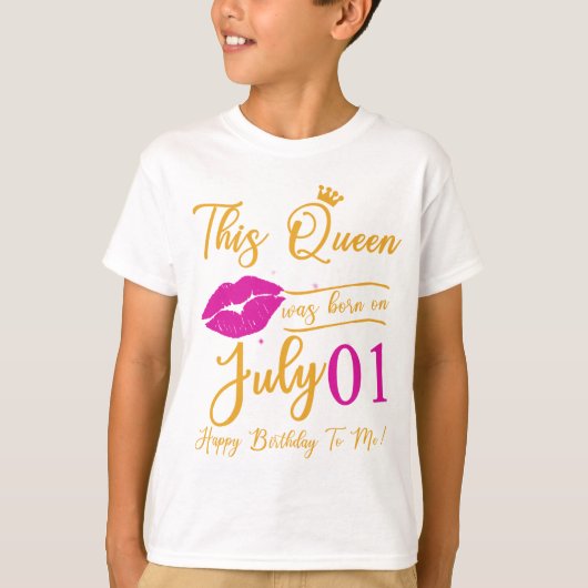 Deze koningin werd in juli gelukkig geboren op mij t-shirt (Voorkant)