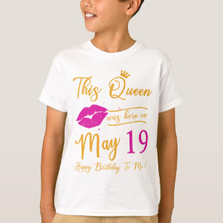 Deze koningin werd in mei gelukkig geboren op mijn t-shirt