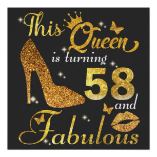 Deze koningin wordt 58 en Fabulous verjaardag Perfect Poster