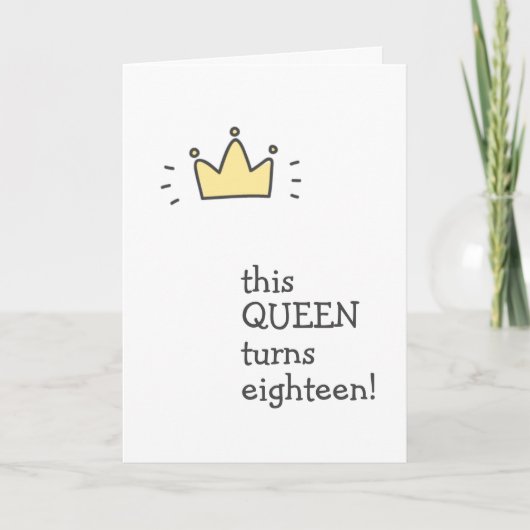 Deze KONINGIN wordt vijftien! Leuke verjaardag Kaart (Voorkant)