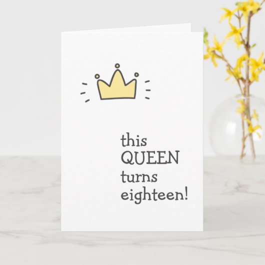 Deze KONINGIN wordt vijftien! Leuke verjaardag Kaart (Gele Bloem)