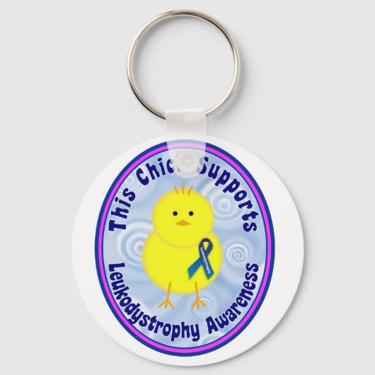 deze kuiken ondersteunt Leukodystrofie Bewustheid Sleutelhanger (Voorkant)