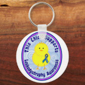 deze kuiken ondersteunt Leukodystrofie Bewustheid Sleutelhanger (Voorkant)