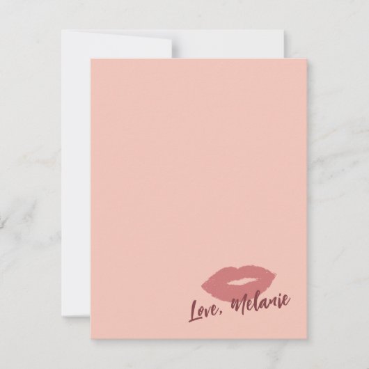 Deze kus script briefpapier notitiekaart - Blush Notitiekaartje (Voorkant)