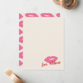 Deze kus script briefpapier notitiekaart - Roze Notitiekaartje (Voorkant / Achterkant in situ)