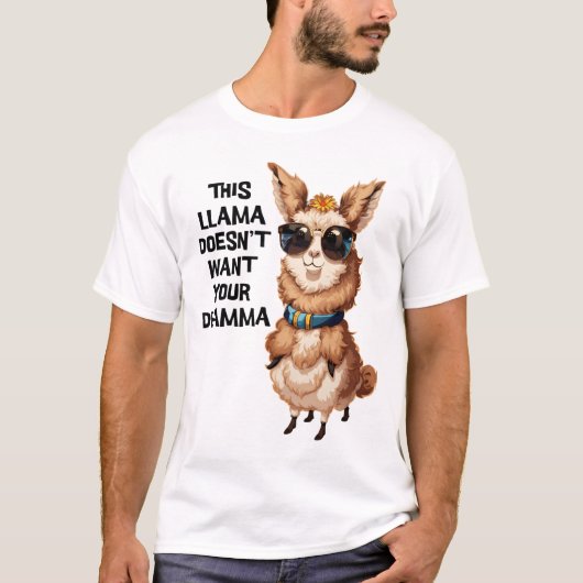 Deze lama wil je dramakado niet t-shirt (Voorkant)
