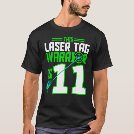 Deze Laser Label Warrior is 11 Gaming Verjaardagsf T-shirt (Voorkant)